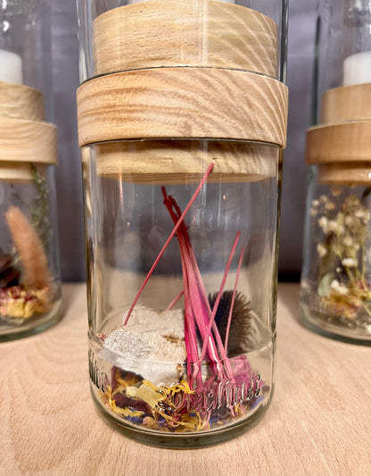 Handgefertigtes Windlicht aus Berliner Luft Pfeffi Flasche – tolle Flaschenform mit Glasrelief – Unterteil für Deko oder Schätze