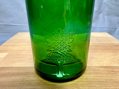 3er Set Gläser aus Tanqueray Gin Flaschen - kräftiges Grün mit Glasrelief - Unikate aus Flaschenunterteilen